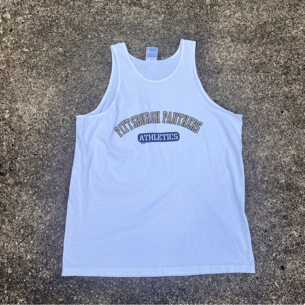 Men’s White 2000s Pittsburgh Panthers Athletic Tank Top Size XL Used